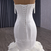 Jancember 251099 belles perles chérie Satin mince sirène mariage 3d robes de fleurs