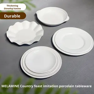 Piring datar melamin putih tebal untuk pesta piring pabrik siap pakai termasuk memasak piring makanan ringan buah dalam <span class=keywords><strong>Lotus</strong></span> - Product Image 2