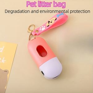 Venda quente Doce Cor Portátil Cão <span class=keywords><strong>Poop</strong></span> Saco Dispenser LED Luz com Carregamento Cabo USB e Caminhadas Fivela - Product Image 5