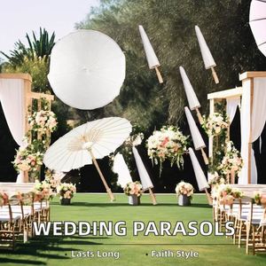 Parasol de mariage en bambou peint à la main avec revêtement écologique sans cire, motif floral pour la décoration de la fête nuptiale - Product Image 2