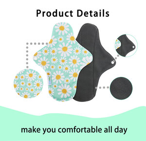 厂家批发竹子有机透气孕妇可洗带翼可重复使用卫生垫带防漏 - Product Image 4