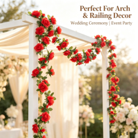 Guirlande de 45 têtes de pivoines artificielles en soie pour arche de mariage, décoration de balcon et de fête