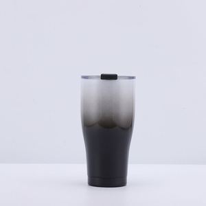 20oz Gradient Curved Tumbler <b>Double</b> <b>Wall</b> Vacuum Insulated Stainless Steel Mug with Lid Reusable Perfect - Product Image 1