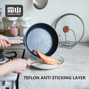 Shimoyama Nhôm 20Cm Chảo Với Thủy Tinh Nắp Nấu Ăn Không Dính Chảo Với Dài Tay Cầm Bằng Gỗ - Product Image 6