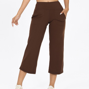 Pantalones deportivos casuales de cintura alta para gimnasio, pantalones de yoga cortos para mujer - Product Image 4