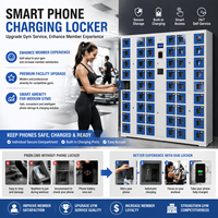Casier de recharge pour smartphone de gym, assemblé, écologique, étanche, garde les téléphones en sécurité et chargés, rangement individuel pour l'entraînement