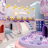 Ensemble de jeux d'intérieur personnalisé pour usage commercial, toboggan LED, équipement de jeux pour enfants, parc de trampolines