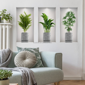<span class=keywords><strong>Adesivi</strong></span> Murali 3D con <span class=keywords><strong>Piante</strong></span> e Fiori in Vaso, Decorazione Autoadesiva per Soggiorno e Camera <span class=keywords><strong>da</strong></span> Letto - Product Image 1