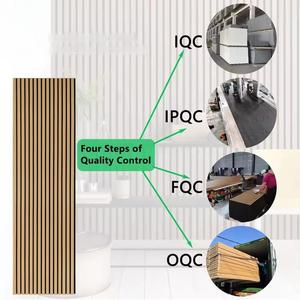 Panel de Pared de Listones de Madera Fácil de Instalar, Panel Acústico Insonorizante de Listones de Madera <span class=keywords><strong>para</strong></span> Dormitorio y Sala de Estar - Product Image 4