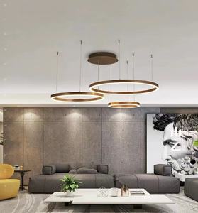 简约悬挂客厅装饰天花板吊灯圆形戒指金色奢华现代发光二极管北欧创意吊灯 - Product Image 5