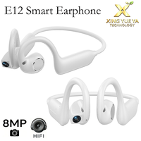 Headset Konduksi Tulang Pintar E12 Kamera 8MP Perekam Video 8G Headphone Terjemahan AI Peredam Kebisingan Earphone Olahraga untuk OEM