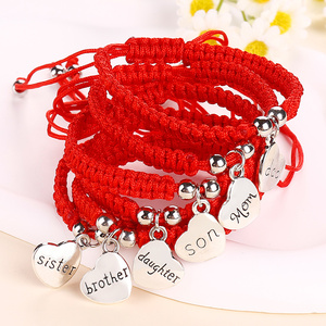 Fatto a mano buona fortuna Pulseras regalo per la festa della <span class=keywords><strong>mamma</strong></span> a mio figlio figlia gioielli per la famiglia regali braccialetti per <span class=keywords><strong>mamma</strong></span> con stringa rossa - Product Image 3