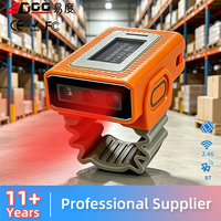 Escáner de Código de Barras de Anillo 2D EDOO AI1520 con Pantalla, Mini Lector de Dedos Inalámbrico Portátil, Compatible con iPad para Inventario