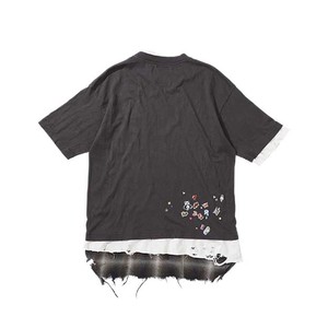 Fringuello indumento personalizzato con spalle cadenti oversize con effetto Design a triplo strato di Jersey in cotone di alta qualità - Product Image 2