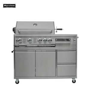 Parrilla <span class=keywords><strong>de</strong></span> <span class=keywords><strong>Gas</strong></span> Independiente <span class=keywords><strong>para</strong></span> Exteriores Hyxion, Fabricada en Acero Inoxidable, con 4 Quemadores <span class=keywords><strong>de</strong></span> 12000 BTU y 1 <span class=keywords><strong>de</strong></span> 10000 BTU, Certificada - Product Image 1