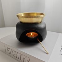 Porte-bougie en céramique pour bougies chauffe-plat, brûleur d'huiles essentielles, diffuseur d'arômes, décoration d'intérieur, accessoire de spa, d'aromathérapie et de méditation