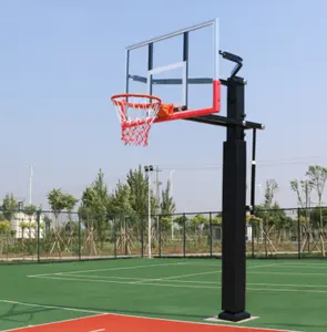 Support de basket-ball intérieur et extérieur, avec système d'anneau de hauteur réglable