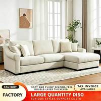 Canapé modulaire convertible en tissu écologique moderne avec assise profonde et accoudoirs, design en forme de L pour salon