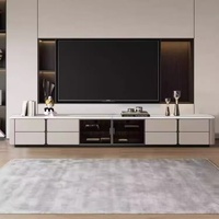 Nouveau modèle 2026 : Meuble TV et table basse modernes en MDF, style italien minimaliste, luxe, écologique et durable, avec porte en verre