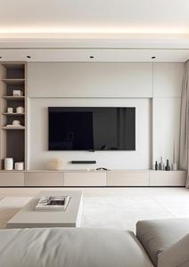 Mueble de <span class=keywords><strong>TV</strong></span> Moderno de Pared con Diseño <span class=keywords><strong>Simple</strong></span> en Madera Veteada, con Iluminación LED y Cajón, para Sala de Estar - Product Image 5