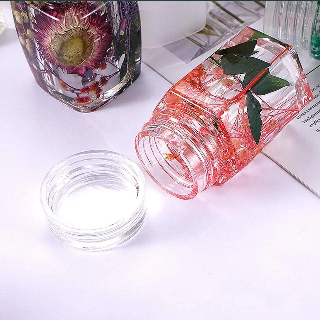 Hộp Lưu Trữ Khuôn Nhựa Với Nắp Chai Silicone Khuôn Hexagon Epoxy Nhựa Đúc Khuôn Mẫu Cho DIY Nhựa Jars Trang Sức Phụ Kiện