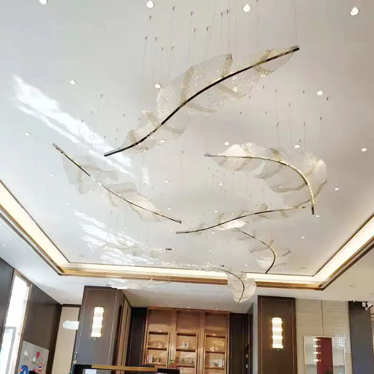 Luxury Design Residential Decoration Hotel Lobby Villa Custom Large LED Chandelier Pendant Light