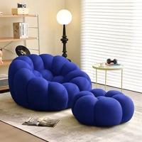Boconcept Esthétique Crème Blanc Paresseux Citrouille Canapé En Forme De Boucle Chaise Longue Pivotante Avec Repose-pieds