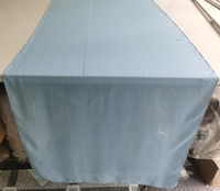 Chemin de table en mousseline de soie bleu clair avec ourlet étroit à fermeture, ourlet festonné pour mariage/restaurant/hôtel/vente en gros