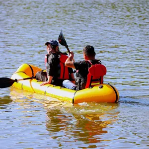Ringan Tiup Tpu Dayung Perahu Air Putih Pak Rakit 1 Orang Tiup Packraft/Sepeda Rakit Dayung Kayak