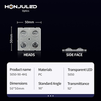 Lentille optique TIR LED en PC à haute transmission, anti-éblouissement, collimateur, IP65, angle de faisceau de 90 degrés pour projecteur et éclairage d'ambiance, OEM