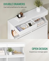 Zapatero de Madera Extensible y Portátil con 4 Cajones Abatibles para Entrada, Pasillo, Sala de Estar u Hotel