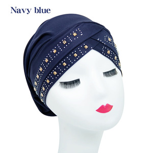 Gorro con purpurina para mujer, musulmán árabe gorrito, <span class=keywords><strong>turbante</strong></span> con diamantes de imitación, venta al por mayor - Product Image 1
