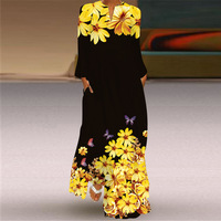 Robe d'été décontractée à col en V pour femmes africaines, grande taille, robes de printemps et d'automne à la mode