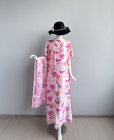 Meilleures ventes : Robes longues africaines Dashiki, ensembles avec foulards, robes amples en polyester imitation soie satinée, vêtements Kaftan en stock