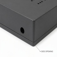 Boîtier d'instrumentation gris foncé en deux parties, certifié ISO9001, en tôle, avec panneau supérieur encastré et découpes de précision, OEM/ODM