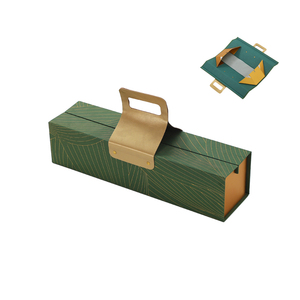 Wholesale High End Custom <strong>Long</strong> Rectangular Rigid Folding Paper Wine <strong>Gift</strong> <strong>Box</strong> With Handle - Product Image 1