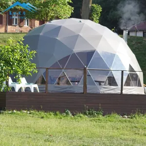 Tentes de luxe 4 saisons pour igloos de glamping Tente dôme géodésique d'hôtel imperméable de 5m 6m 8m pour complexe de villégiature