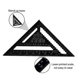 Règle triangulaire métrique en alliage d'aluminium de 7 pouces 12 pouces Rapporteur de menuisier Mesure carrée industrielle OEM - Product Image 5