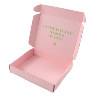 Recyceln Sie Kunstdruck papier E Flöte Kleidung Wellpappe Mailboxen, CMYK rosa Druck karton Papier benutzer definierte Versand kartons