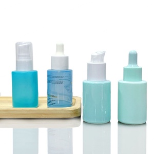 30ml Cosmetic Dropper Glass Bottles Flat Shoulder <b>Clear</b>/frosted Glass LotionEssential Oil Glass Dropper 1oz Pump Cosmetic Bottle - Product Image 4