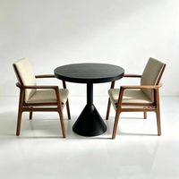 Personnalisation OEM ODM, table ronde pliable, chaises de salle à manger en bois massif recouvertes de tissu en cuir, ensemble pour restaurant, bar