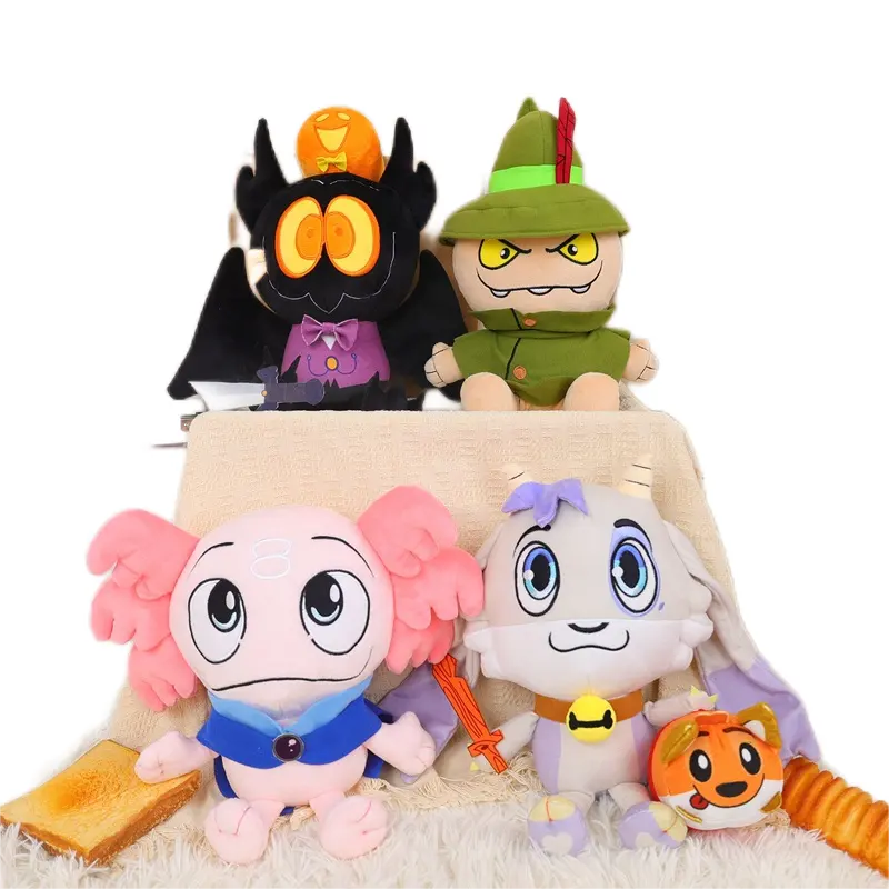 Juego de dibujos animados muñeco de peluche cabra Animal juguetes de peluche para niños Halloween regalo de Navidad decoraciones para el hogar