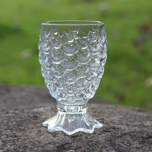 Оптовая продажа, бессвинцовые стеклянные рюмки в форме рыбы, креативные 3d рельефные русалки, бокал для вина - Product Image 3