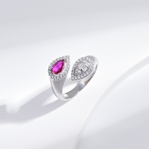 wholesale plata 925 sterling <b>silver</b> rose red green stone <b>ring</b> Engagement proposal <b>emerald</b> colored zirconia luxury 18k gold <b>rings</b> - Product Image 1