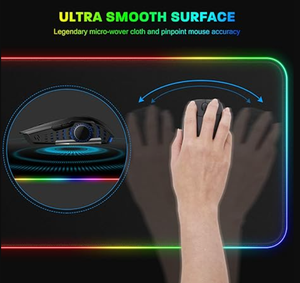 Tapis de souris RGB pour jeux - Fille anime violette aux yeux étoilés - Tapis de bureau LED XXL pour les joueurs <span class=keywords><strong>PC</strong></span> et les fans d'anime - Product Image 5