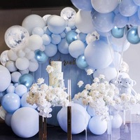 Macaron bleu océan thème fête bébé douche ballon ensemble garçon joyeux anniversaire Festival décoration Latex ballon guirlande Kit ensemble