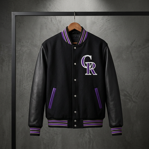 แจ็คเก็ตฤดูหนาวสไตล์ Letterman High Street สำหรับผู้ชาย ผ้าซาติน กันน้ำ เป็นมิตรกับสิ่งแวดล้อม ทำจากผ้าขนสัตว์/โพลีเอสเตอร์ ทรงเข้ารูปสำหรับทีมสโมสร ปิดด้วยเข็มขัด - Product Image 3