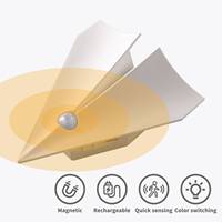 Lampe LED moderne rechargeable à détecteur de mouvement avec éclairage intérieur à 3 couleurs réglables pour chambre et salon, chargement Type-C