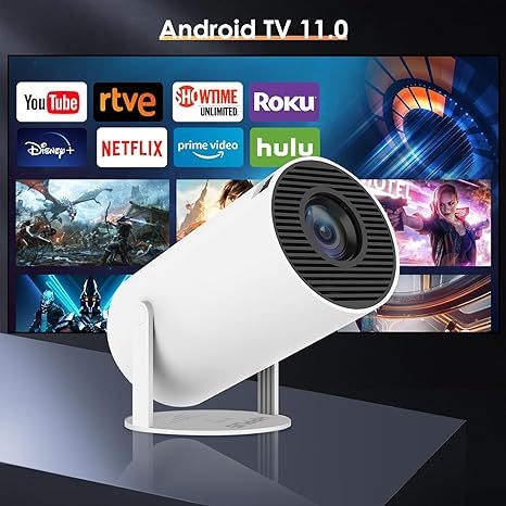 Wholesale HY300 Pro Android Wifi DLP Projector Home Smart Portable Mini Projector 1280x720P 4K Office LCD Projector 8GB 500g