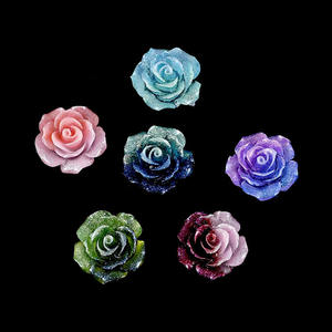 Fleurs artificielles en résine, modèle de roses, cabochons à dos plat, accessoires d'embellissement, couleur dégradée, 18 mm, pour loisirs créatifs DIY - Product Image 4
